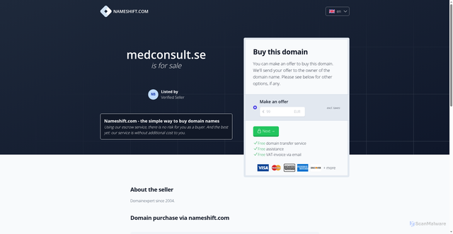 Security scan screenshot of https://medconsult.se