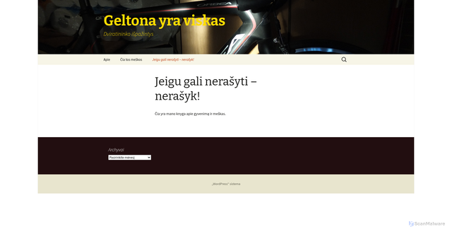 Security scan screenshot of https://geltonayraviskas.lt