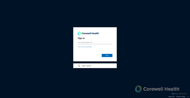 Security scan screenshot of https://spectrumhealth.secretservercloud.com