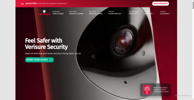 Security scan screenshot of https://verisure.co.uk