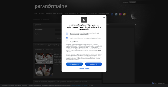Security scan screenshot of https://paranormalne.pl