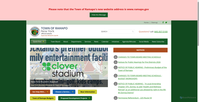 Security scan screenshot of https://www.ramapo.gov/