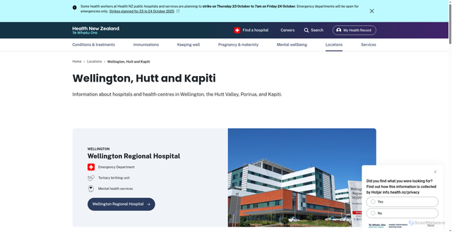 Security scan screenshot of http://www.ccdhb.org.nz/