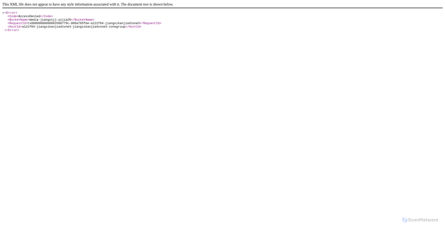 Security scan screenshot of https://media-jiangxijj-yijia26.jx8oss.ctyunxs.cn