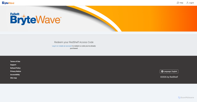 Security scan screenshot of https://brytewave.redshelf.com