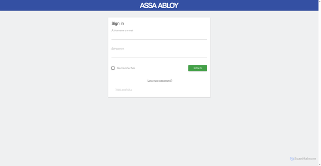 Security scan screenshot of https://service.matomo.aws.assaabloy.com