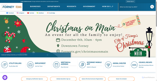 Security scan screenshot of https://www.forneytx.gov//