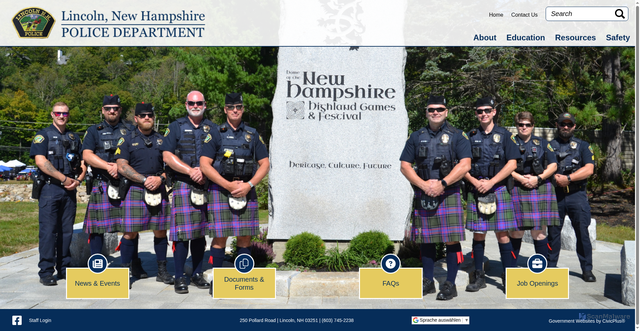 Security scan screenshot of https://www.lincolnnhpd.gov/
