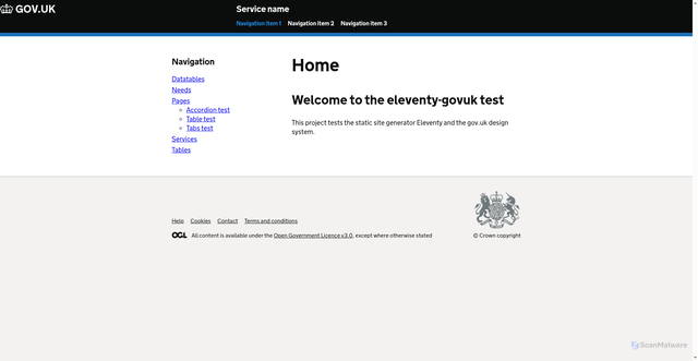 Security scan screenshot of http://eleventy-govuk.vercel.app/