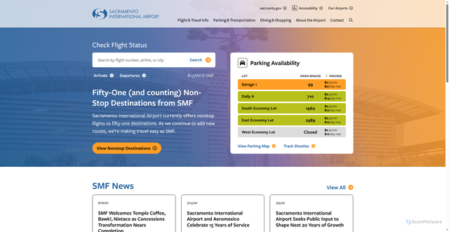 Security scan screenshot of https://flysmf.gov/