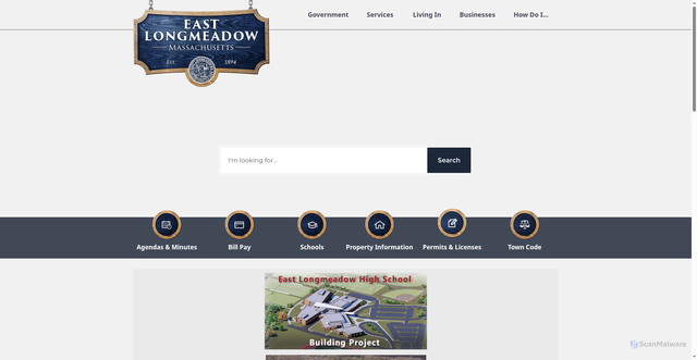 Security scan screenshot of https://eastlongmeadowma.gov/