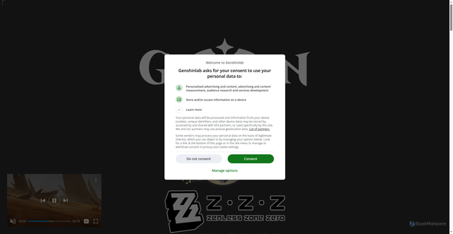 Security scan screenshot of https://genshinlab.com