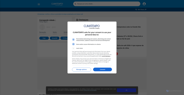 Security scan screenshot of https://www.climatempo.com.br/