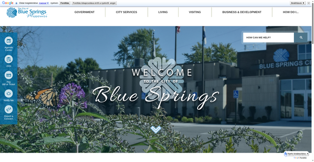 Security scan screenshot of https://www.bluespringsgov.com/