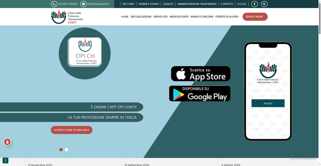Security scan screenshot of https://www.opichieti.it/