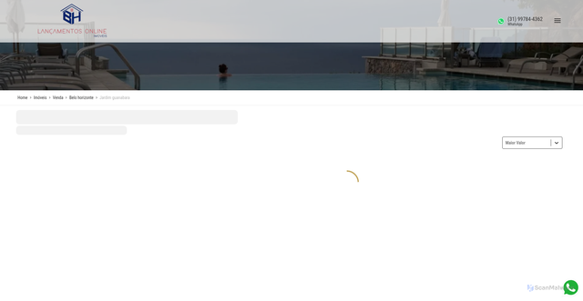 Security scan screenshot of http://lancamentosonlinebh.com.br/imoveis/venda/belo-horizonte/jardim-guanabara/-/-