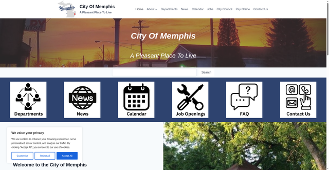 Security scan screenshot of https://cityofmemphismi.gov/