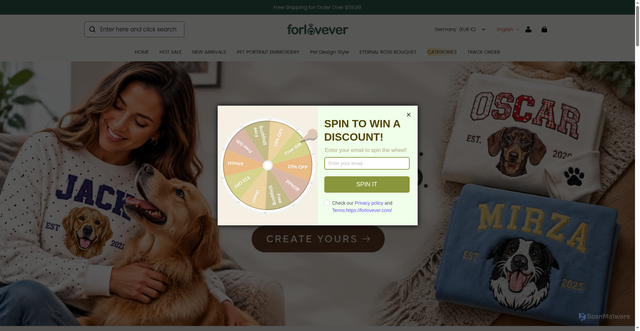 Security scan screenshot of https://forlovever.com/