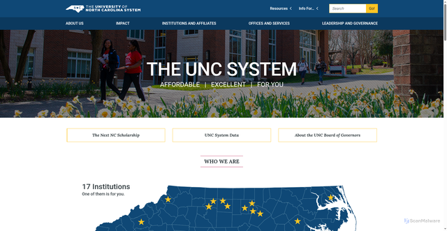 Security scan screenshot of https://northcarolina.edu