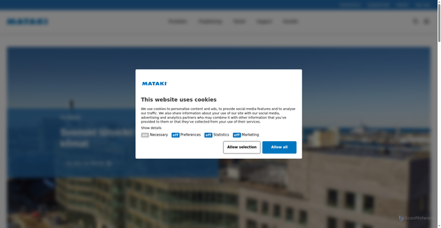 Security scan screenshot of https://mataki.se