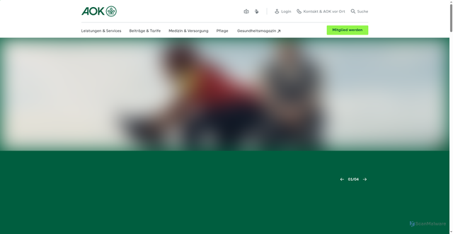 Security scan screenshot of https://www.aok.de/pk/