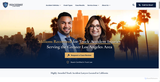 Security scan screenshot of https://www.trucklawyers.com/