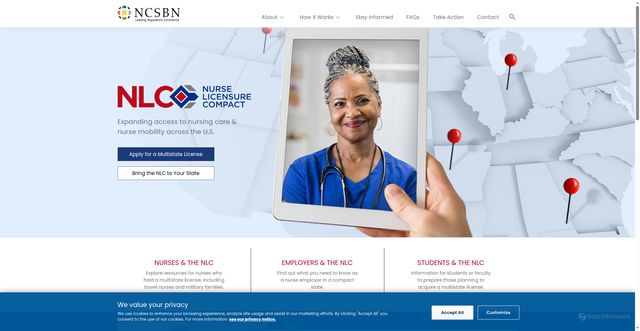 Security scan screenshot of https://www.nursecompact.com/