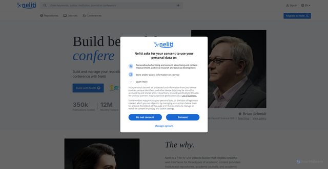 Security scan screenshot of https://neliti.com