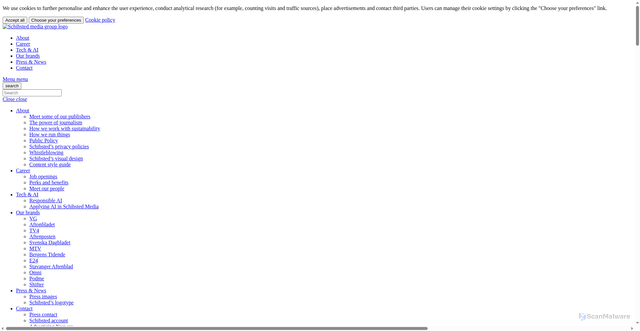 Security scan screenshot of https://schibsted.se