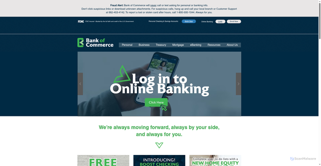 Security scan screenshot of https://www.bankcom.com/