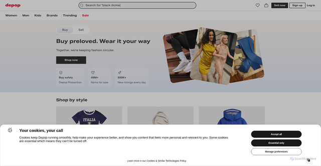Security scan screenshot of https://activation.depop.com