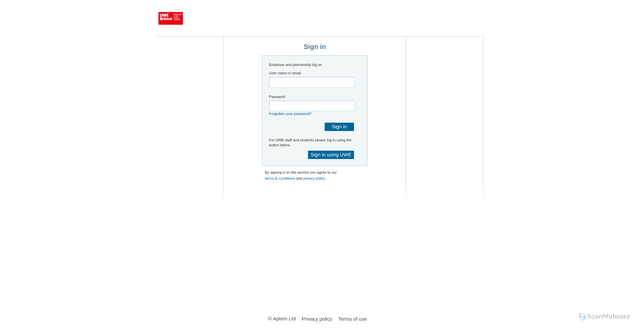 Security scan screenshot of https://uwe.aptem.co.uk