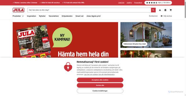Security scan screenshot of https://www.jula.se/