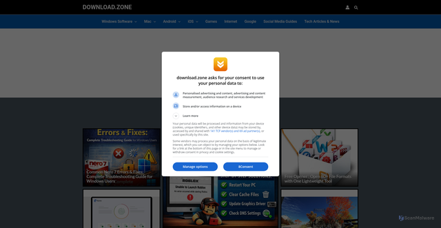 Security scan screenshot of https://download.zone