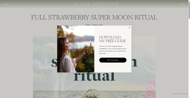 Security scan screenshot of https://www.mamamedicine.com/writing/full-strawberry-super-moon-ritual