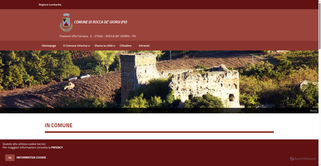 Security scan screenshot of https://www.comune.roccadegiorgi.pv.it/hh/index.php