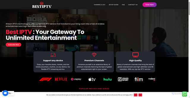 Security scan screenshot of https://bestiptv.us/