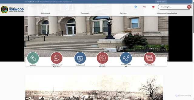 Security scan screenshot of https://norwoodohio.gov/