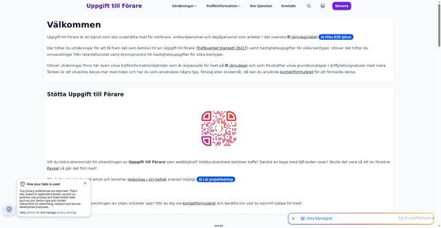 Security scan screenshot of https://utf.nu