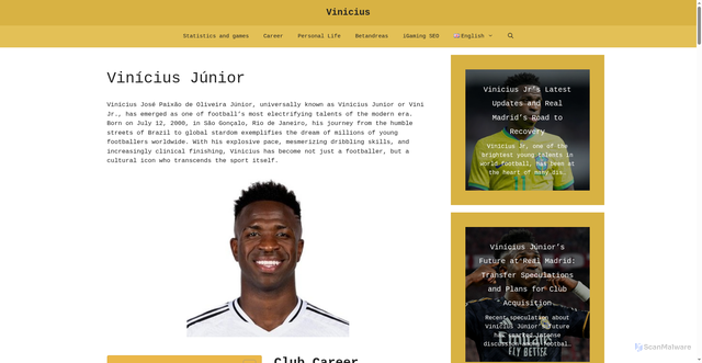 Security scan screenshot of https://vinicius-7.com/