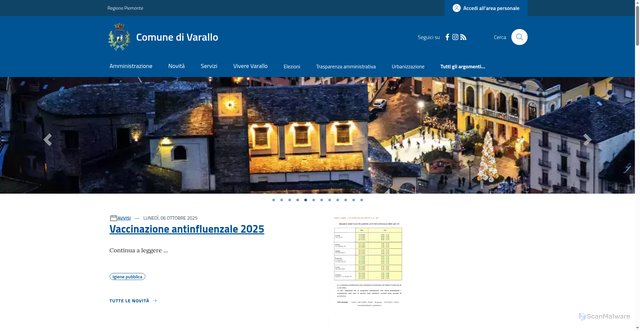 Security scan screenshot of https://www.comune.varallo.vc.it/
