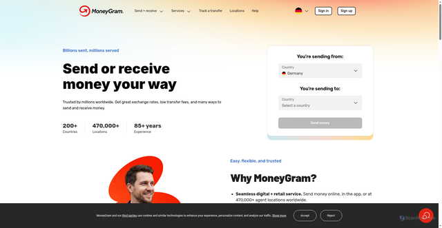 Security scan screenshot of http://expresspaymentmoneygram.net