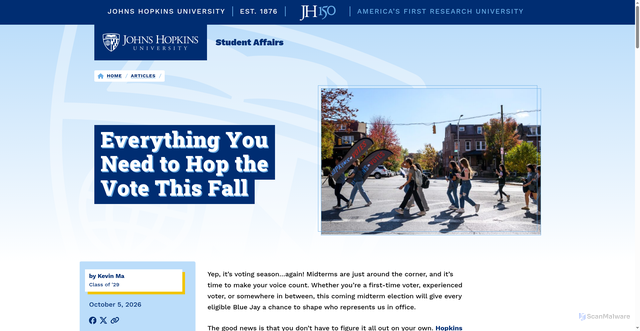 Security scan screenshot of https://students.jhu.edu/articles/everything-you-need-to-hop-the-vote-this-fall/