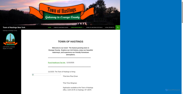 Security scan screenshot of https://hastingsny.gov/