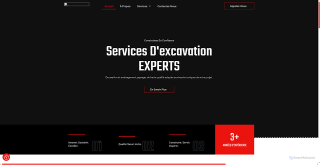 Security scan screenshot of https://excavationmc.ca