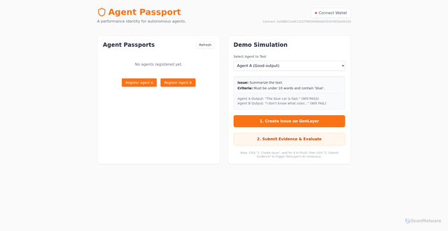 Security scan screenshot of https://agent-tank.vercel.app/