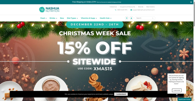 Security scan screenshot of https://www.nashuanutrition.com