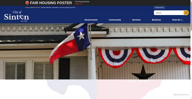 Security scan screenshot of https://www.sintontexas.org/