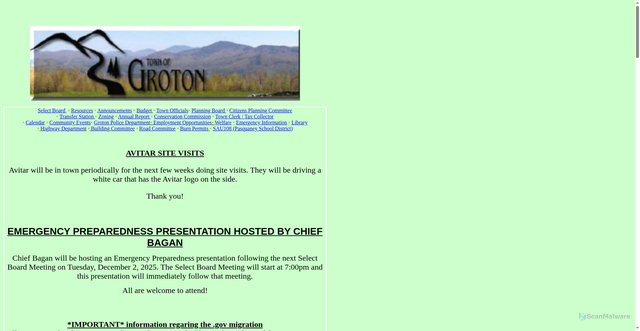 Security scan screenshot of https://grotonnh.gov/
