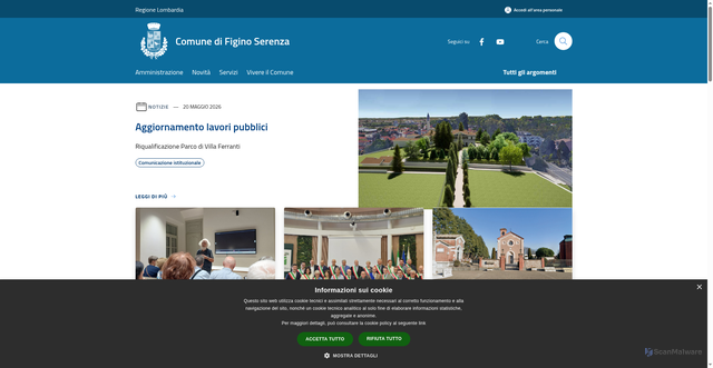 Security scan screenshot of https://www.comune.figinoserenza.co.it